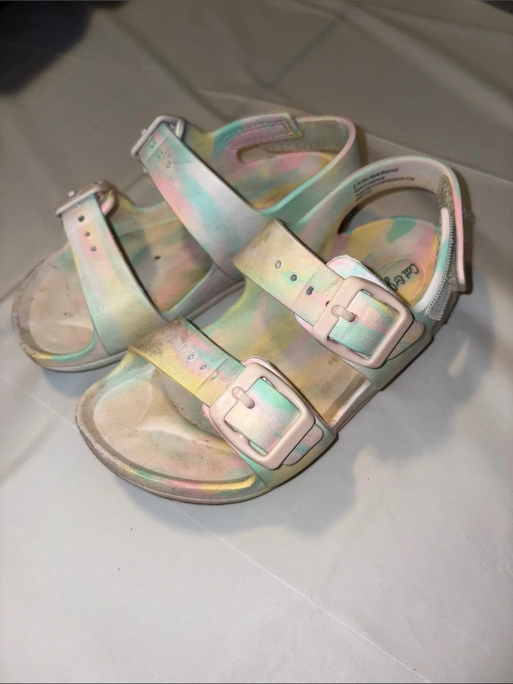 Cat & Jack Kids Iridescent Pastel Buckle Sandals - Multi